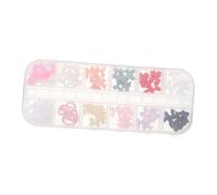 MERRYHAPY 1 Caja Caja de Compartimentos con Charms de Resina para Uñas Adornos de Lazo Flatback con Perlas Falsas Decoraciones Duraderas para Manicura Creativa Fiestas y Festivales