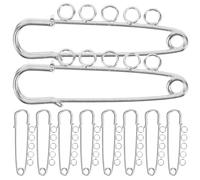 MERRYHAPY 10 Piezas de Broches de Seguridad de Metal Plata con Agujeros, Alfileres para Hacer Joyería DIY y Accesorios Decorativos para Manualidades