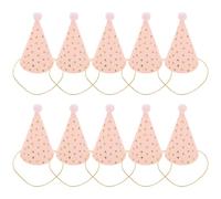 MERRYHAPY 10 Sombreros de Fiesta en Forma de Cono Rosa Pompones de Felpa, Fáciles de Usar y Cómodos para Cumpleaños y Sesiones de Fotos