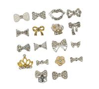 MERRYHAPY 18piezas Decoración De Uñas Mariposas y Lazos Metal Seguro Para Manicura Diy Accesorios Brillantes y Duraderos Para Principiantes y Profesionales