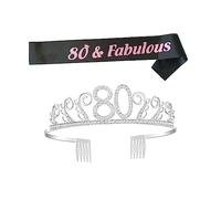 MERRYHAPY 1juego Crown y Banda Decorativa Para Cumpleaños Años De Accesorios Peina De Rhinestone y Cinta De Fiesta Decoración Elegante Para Celebraciones y Fiestas De Cumpleaños