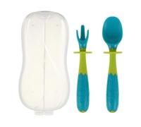 MERRYHAPY 1juego Utensilios De Entrenamiento Para Niño Niña Cucharas y Tenedores Diseño Curvado Para Facilitar El Aprendizaje De Comer