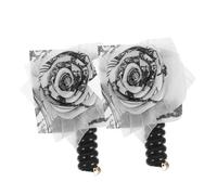 MERRYHAPY 2 Piezas Coleteros Espiral Estilo Teléfono con Flor para Mujer y Niña Bandas Elásticas Trenzadas con Diseño Chino Tradicional y Detalles Mil Caracteres Accesorios para Peinados