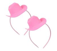 MERRYHAPY 2 Piezas Diadema Rosa con Sombrero Cowgirl Mini Accesorio Versátil para Fiestas Cumpleaños y Baile Tradicional Estilo Western para Mujer
