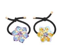 MERRYHAPY 2 Piezas Hair Accessories For Women Elastic Rhinestone Hair Ties With Crystal Flower Design Nonslip And Ponytail Holders In And Colors