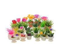 MERRYHAPY 28 Piezas Mini Bonsai Plant Pots Resin Miniature Flower Decorations For Dollhouse Micro Landscape Tiny Potted Models