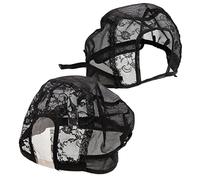 MERRYHAPY 2piezas Gorras De Peluca Encaje y Malla Elástica Diseño Transpirable y Cómodo De Elaboración De Pelucas Para Mujer y Niña
