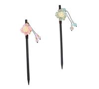 MERRYHAPY 2piezas Horquilla De Madera Palillo Pelo Floral Tocado Clásico Oriental