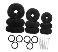MERRYHAPY 3 juegos Unidades para Hacer Moños con Donas de Cabello Clips Bandas Elásticas Negras Accesorios para Peinados Femeninos Versátiles Fiestas Bodas y Deporte