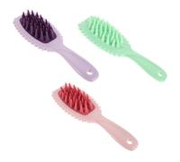 MERRYHAPY 3 Piezas Cepillo de Masaje Capilar de Silicona Peine Suave para Champú con Dientes Cónicos Grandes Exfoliante para Limpieza Profunda del Cabelludo y Resistente para Viaje
