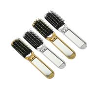 MERRYHAPY 4 Cepillos De Pelo Con Espejo Plegable Pequeños Y Portátiles Miniherramientas Retráctiles Para El Cabello Accesorios De Viaje Para Mujeres Compactos De Mano Abs