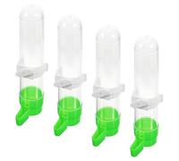 MERRYHAPY 4 Piezas dispensador de Agua de Guberador de Aves a Prueba de derrames biberón de Botella Transparente Parrot Feeder No Spill Bird Guberer Bebedero para pájaros Light Green