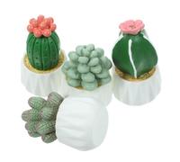 MERRYHAPY 4 Piezas Mini Plantas Maceta de Figuras de Cactus Suculentas Artificiales para Decoración de Micro Paisaje y Hogar Adornos de Bonsái Miniatura para Oficina y Mesa