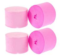 MERRYHAPY 4 Rollos de Serpentinas de Papel Crepé Rosa, Fáciles de Usar y Colgar, Ideales para Decoraciones de Fiestas Temáticas y Cumpleaños
