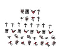MERRYHAPY 40 Piezas Nail Accessories Charms Vintage Goth Punk Halloween Nail Embellishments Cross Heart Ghost Design For Holiday Manicure
