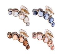 MERRYHAPY 4piezas Horquillas De Cristal Para Mujer De Accesorios De Pelo Elegantes y Nonslip Para Fiestas Días Cotidianos y Maquillaje Disponibles Champán