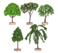 MERRYHAPY 5 Piezas Mini Árboles Bonsái en Miniatura de Plástico y Madera con Diseño Realista para Uso Versátil en Proyectos y Oficinas