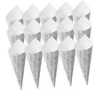 MERRYHAPY 50 Conos de Papel Kraft para Ramo Conos de Pétalos Blancos Notas Musicales para Decoración de Bodas y Fiestas Suministros para Confeti y Flores Paquete de 50 Unidades