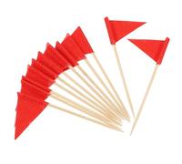 MERRYHAPY 60 Unidades Palillos con Banderines Triangulares Rojos para Aperitivos Decoraciones DIY para Cupcakes Frutas y Queso para Eventos y Buffet
