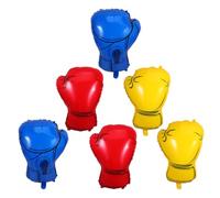 MERRYHAPY 6piezas Guantes de Boxeo Metálicos Globos Temáticos para Cumpleaños de Decoración para Noche de Boxeo o Eventos Deportivos con Globos Rojos Amarillos y Azules
