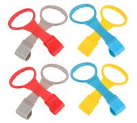 MERRYHAPY 8 Piezas Crib Rings Multicolor Non-slip Handles Detachable Buckle Playpen Pull Up Rings For Standing And Walking Exercise Assistant