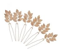 MERRYHAPY Accesorios Cabello de Novia 6 Piezas Horquillas Doradas Forma de Hoja Aleación Resistente Tocado para Bodas y Fiestas Elegantes