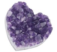 MERRYHAPY Adorno el Hogar de Piedra de Cristal Amatista Natural en Forma de Corazón para Espiritualidad en Estantes