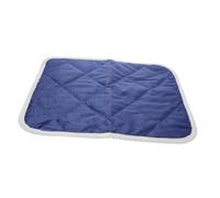 MERRYHAPY Alfombrilla Calefactable para Mascotas Autocalentable Manta Térmica sin Cables S Color Azul Oscuro con Borde Gris para Perros y Gatos Interiores y Exteriores Funda Desmontable y