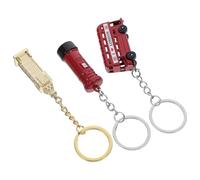 MERRYHAPY Autobús de Dos Pisos Buzón Postal y Torre del Reloj Dorada en Aleación de Zinc Resistente para Colgar en Bolso Mochila o Llaves Souvenir de Viaje Londres Decoración Elegante