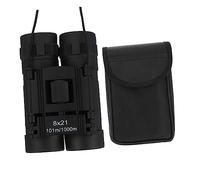 MERRYHAPY Binoculares Plegables 8X21 para Senderismo Nocturna Compactos Conciertos y Teatros para Niños Color Negro