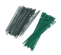 MERRYHAPY Bridas para Plantas Jardinería 100 Piezas 50 Largas 17 CM 50 Cortas 135 CM Hebilla Fija Reutilizable Material Plástico Resistente Verde para Trepar Enredaderas y Sujeción