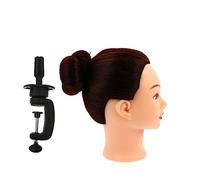 MERRYHAPY Cabeza De Maniquí De Peluquería Para Práctica Profesional Cabello Sintético De Alta Temperatura Para Estilistas y Estudiantes De Cosmología Reutilizable y Duradera Para