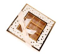 MERRYHAPY Caja de Embalaje para Chocolates Vacía Beige 25 Compartimentos, Caja para Bombones Artesanales en Bodas y Fiestas de San Valentín
