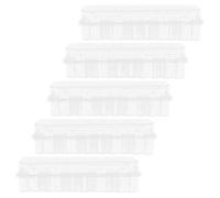 MERRYHAPY Caja de Plástico Transparente para Almacenamiento de 5 con Compartimentos Individuales, Diseño Resistente y Solución Multipropósito para Transporte y Bioquímica