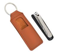 MERRYHAPY Cortaúñas Metálico Portátil Para Manicura y Pies Con Funda De Cuero Para Uso Diario y Profesional Antisalpicaduras