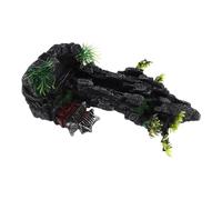 MERRYHAPY Decoración Acuario Montaña Artificial Resina Segura para Peces Escondite Realista Adaptable Todos Fácil de Limpiar Ornamento Paisaje Micro Paisaje