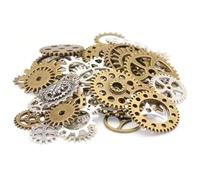 MERRYHAPY Dijes de Aleación Vintage Estilo Steampunk para Hacer Joyas, Accesorios DIY Forma de Engranajes, 100 Gramos para Collares y Proyectos de Color Color Aleatorio Varios estilos