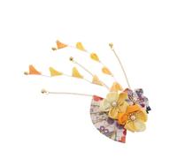 MERRYHAPY Elegant Japanese Kimono Hair Clip With Handmade Floral Fan And Tassel Lightweight Vintage Style Hairpin For Women Festivals And Traditional Outfits