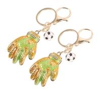 MERRYHAPY Llavero Guantes De Portero Fútbol 2 Piezas Dorado Ligero Diseño Decorativo Colgante Para Mochila Bolso Uso Diario Accesorio Obsequio Infantil