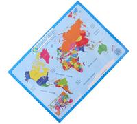 MERRYHAPY Mapa del Mundo para Material Escolar, Póster Mural Grande para Aula y Hogar, Lámina Educativa Países y Ríos, Varios estilos para Primera Infancia Varios estilos