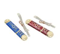 MERRYHAPY Mezuzá de Metal 2 Piezas para Puerta con Diseño de Pergamino y Protección Hebrea, Resistente al Desgaste, Decoración para Uso en Casa y Celebraciones Judías