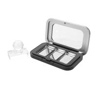 MERRYHAPY Paleta de Sombras de Ojos Vacía Metálica Pequeña de 3 Compartimentos Prensa Incorporada y Tapa Transparente Organizador Magnético Recargable para Maquillaje de Viaje y Rubor