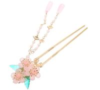 MERRYHAPY Palillo de Pelo Chino con Borlas Largas Accesorio Tradicional Hanfu para Mujeres Horquilla Decorativa para Moños Tocado Elegante para Bodas Invitadas Diseño Artesanal Rosa