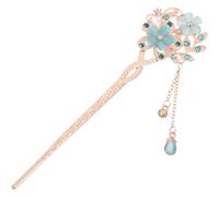MERRYHAPY Palillos Cabello Borlas y Cristales Horquilla Vintage Estilo Chino Accesorio para Cabello Largo y Novia Color Azul Hielo Diseño Retro Elegante y Clásico