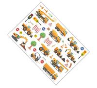 MERRYHAPY Pegatinas Infantiles de Pared Diseño de Excavadora y Semáforo Adhesivos Educativos para Habitación de Tamaño 40X60 CM Colores Rojo y Verde Decoración para Dormitorio y Sala