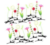 MERRYHAPY Pinzas Pelo Brotes De Soja y Flores Pequeñas, 30 Piezas, Tamaño Pequeño, Diseño De Plantas Divertidas, Para Niñas, Accesorios Escolares Festival