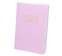 MERRYHAPY Planificador Diario 2026 Tamaño A7 Mini Cuaderno Calendario Semanal y Mensual con Cubierta de Pu Rosa Estrellada para Bolso, Agenda Compacta Portátil para Trabajo y Organización