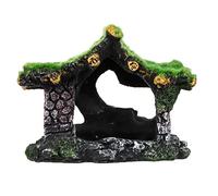 MERRYHAPY Simulación De Cabaña De Rebaño para Acuario Adorno Decorativo De Resina Artesanal Casa De Musgo para Pecera Escondite para Acuario Decoración De Cueva para Pecera