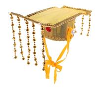 MERRYHAPY Sombrero Antiguo Chino Para Cosplay Adulto, Tocado Tradicional Chino Dorado, Ajuste Cómodo, Accesorio Para Disfraces y Teatro Histórico,