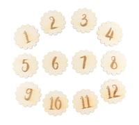 MERRYHAPY Tarjetas Mensuales para Bebés de Madera 12 Pcs Números de Encaje para Recién Nacidos Tarjetas de Cumpleaños y Adecuado para Fotografía y Recuerdo del Primer Año